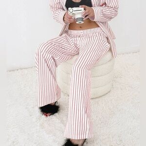 Florence by Mills Couch Date Boxer Sleep Pant Striped Wide Leg Pants Rose